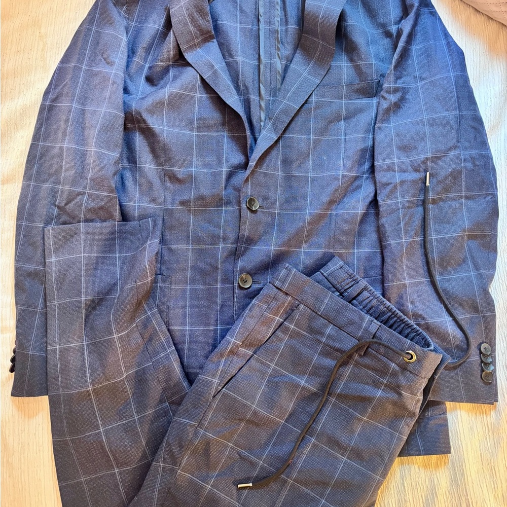 Hugo Boss Navy Checkered Suit